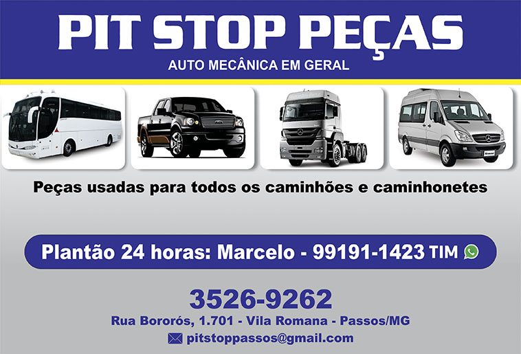 Banner PIT STOP PEÇAS E AUTO MECÂNICA